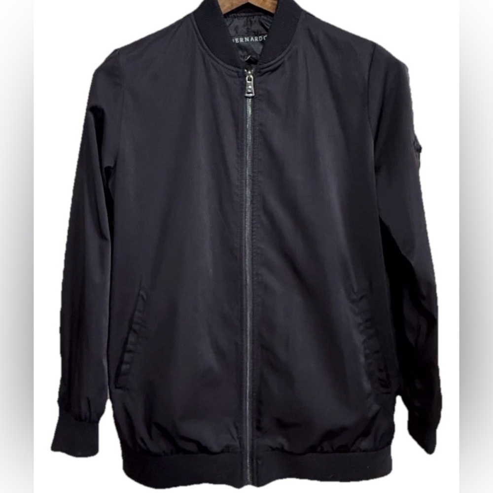 Bernardo Black Bomber Classic Jacket Men’s S Minimalist Streetwear Lightweight